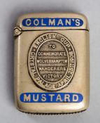 Colman's Mustard vesta case commemorating the victory of Wolverhampton Wanderers in the 1908 F.A.