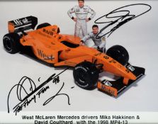 Mikka Hakkinen & David Coulthard signed McLaren memorabilia,