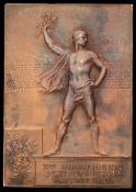 Paris 1900 Olympic Games winner's plaque for University Shooting Competition, bronze,