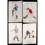A collection of 40 football cigarette card silks from the "League Colours" series, issued by B.D.V.