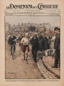 London 1908 Olympic Games: a colour front cover of the Italian magazine La Domenica del Corriere