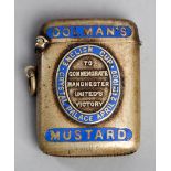 Colman's Mustard vesta case commemorating the victory of Manchester United in 1909 F.A.