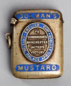 Colman's Mustard vesta case commemorating the victory of Manchester United in 1909 F.A.