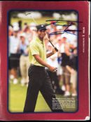 Multi-signed PGA official 2008 Guide, signatures including Woods, Azinger, Cabrera, Calcavecchia,