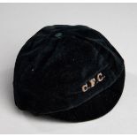 A Cambuslang Football Club cap awarded to their Scottish international James Low, dark blue cap,