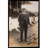Portrait postcard signed by Charlie Thomson the Sunderland footballer between 1908 and 1919,