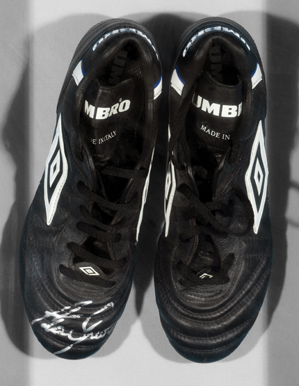 Alan Shearer signed Umbro football boots,