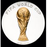 A FIFA 1998 World Cup preliminary draw commemorative medal, by Bertoni, in silvered & gilt-metal,