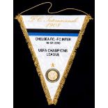 A pennant for the FC Inter v Chelsea UEFA Champions League match played at Stamford Bridge 16th