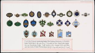Collection of Newbury races member's badges, a single badge for 1909, 1910 & 1911, two for 1912,