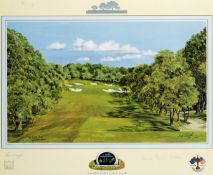 Bill Waugh (contemporary) 6th HOLE VALDERRAMA (1997 RYDER CUP) signed by the artist and also by the