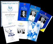 A group of six Tottenham Hotspur Testimonial dinner brochures, Jimmy Greaves (signed), Tommy Harmer,