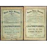 Programmes for the 1911 and the 1912 Amateur Athletics Championships both held at Stamford Bridge,