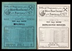 West Ham United v Doncaster Rovers programme 31st October 1936,