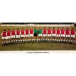 Colour panoramic team-group picture signed by the Arsenal 1968-69 squad, signatures in biro,