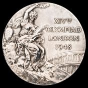 London 1948 Olympic Games silver prize medal, in silver, designed by Prof.