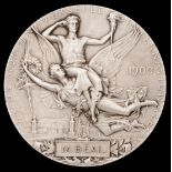 1900 Paris Exposition Universelle Internationale medal, designed by Chaplain, in silver,