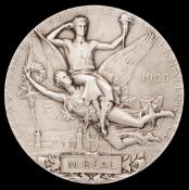 1900 Paris Exposition Universelle Internationale medal, designed by Chaplain, in silver,