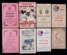 Eight England v Scotland international football programmes,