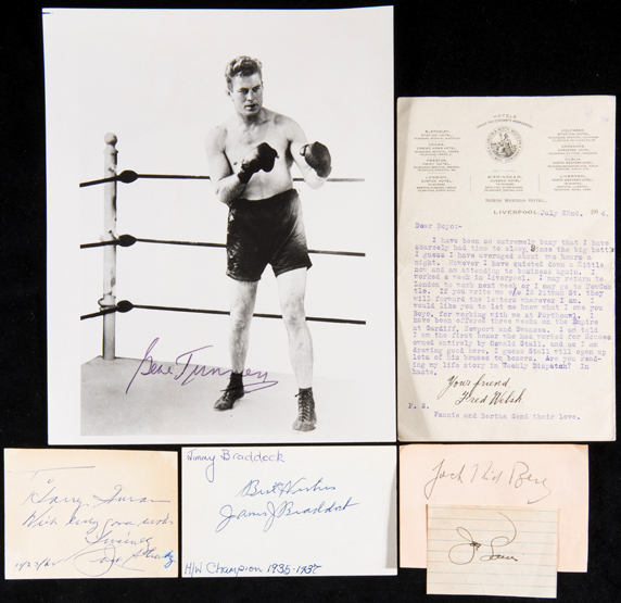 A group of boxing autographs,