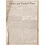 A rare bound volume of Cricket and Football Times, From Vol. II No.28 to No.