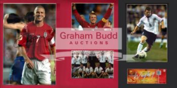 David Beckham & Wayne Rooney signed photographic framed displays,