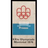 Montreal 1976 Olympic Games official's badge, Cupro-nickel, 29 by 57mm.