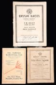 Three racecards, comprising Fourth Day of Royal Ascot in 1892 (Wokingham, Hardwicke,