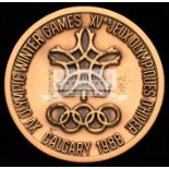 Calgary 1988 Winter Olympic Games participation medal, bronze, 64mm, by C.