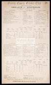 Fully printed scorecard for the England v Australia Test Match at The Oval August 1926,