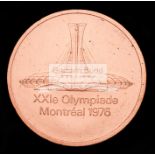 1976 Montreal Olympic Games participation medal, designed by G Huel & P Pelletier, in copper,