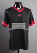 Andy Murray signed tennis shirt, black & red trimmed Adidas,