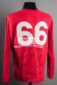 1966 World Cup England commemorative edition jersey signed by 10 of the winning players,