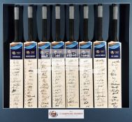 A full set of eight cricket bats fully-signed by the competing teams at the 2017 ICC Champions