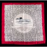 Ladies silk scarf commemorating the victory of Lord Derby's "Hyperion" in the 1933 Epsom Derby,