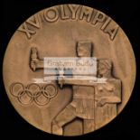Helsinki 1952 Olympic Games participation medal, designed by K Rasanen, bronze,