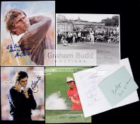 Good selection of golfing items including autographed memorabilia, 10 by 8in.