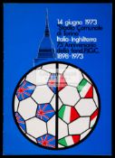 Italy v England programme played in Turin 14th June 1973,