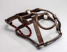 Red Rum's head collar worn at the stables of trainer Ginger McCain,