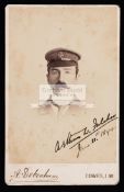 Cabinet card signed by Arthur William Fulcher who played seven first-class cricket matches for Kent