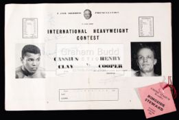 Cassius Clay v Henry Cooper 1963 boxing programme signed by Elizabeth Taylor,