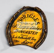 A racing plate worn by "Doricles" when winning the 1901 St Leger beating The Derby winner