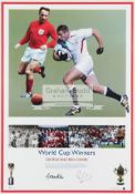 A double-signed George and Ben Cohen World Cup winners photographic print, signed by uncle & nephew,