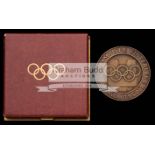 Oslo 1952 Winter Olympic Games participation medal, copper, 56mm, by V.