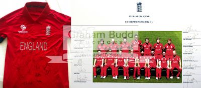James Tredwell's squad signed/worn 2013 ICC Champions Trophy England No.
