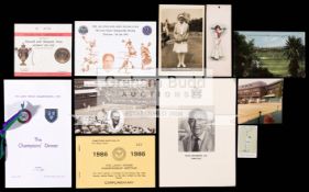 Five albums of tennis ephemera, containing philatelic interest, tickets,