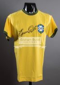 Pele signed Brazil 1970 World Cup retro jersey,