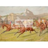 A London Illustrated News supplement print featuring the 1895 Derby won by Lord Rosebery's "Sir