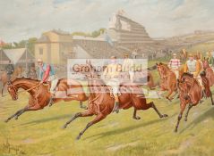 A London Illustrated News supplement print featuring the 1895 Derby won by Lord Rosebery's "Sir