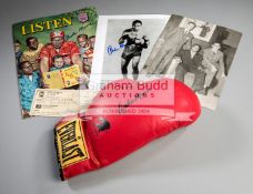 Archie Moore signed boxing glove and other memorabilia,